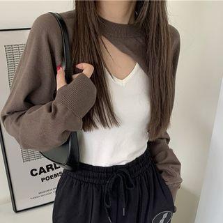 Camisole Top / Asymmetrical Crop Sweatshirt