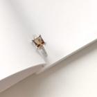 Square Rhinestone 925 Sterling Silver Open Ring K489 - As Shown In Figure - One Size
