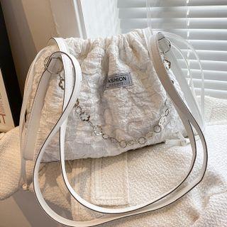 Chain Drawstring Fabric Shoulder Bag