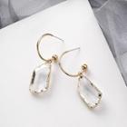 Irregular Faux Crystal Dangle Earring 1 Pair - As Shown In Figure - One Size