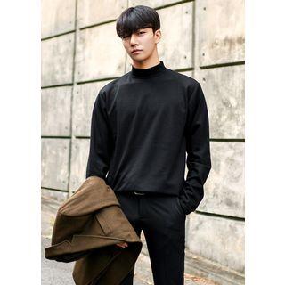 Napped Mock-neck T-shirt