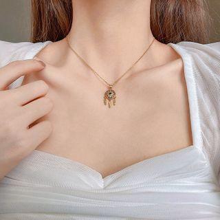 Dream Catcher Necklace X184 - Gold - One Size