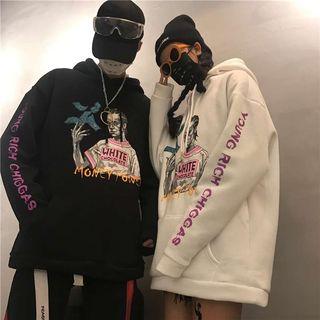 Couple Matching Printed Hooded Sweatshirt