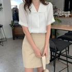 Chelsea-collar Pintuck-front Blouse