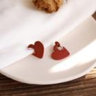 Heart Alloy Cuff Earring 1 Pair - Red - One Size