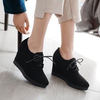 Genuine Suede Wedged Ankle Boots