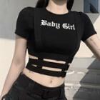 Short-sleeve Lettering Caged T-shirt