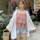 Lace Camisole / Bell-sleeve Light Jacket