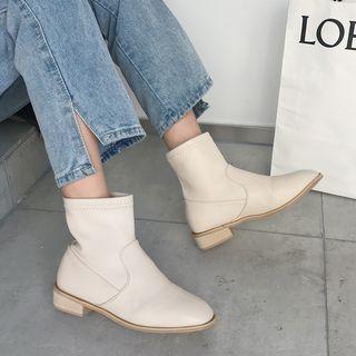 Fleece-lining Chunky-heel Short Boots