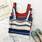 Striped Summer-knit Crop Vest