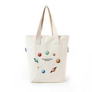 Planet Print Tote Bag