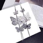 Butterfly Dangle Earring 1 Pair - Steel Needle - Silver - One Size