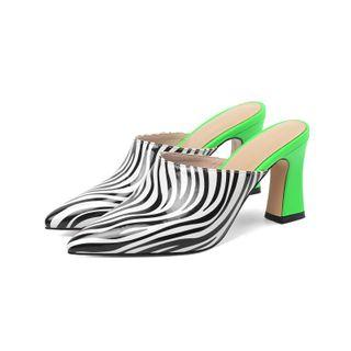 Animal Print Chunky-heel Mules