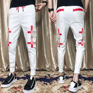 Pocket Detail Embroidered Sweatpants