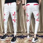 Pocket Detail Embroidered Sweatpants