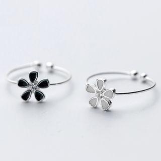 Sterling Silver Floral Open Ring