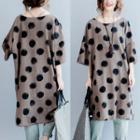 Dotted 3/4 Sleeve T-shirt Dress