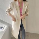 Peak-lapel Double-breasted Blazer Coat