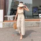 Ruffled Crochet Wide-leg Jumpsuit