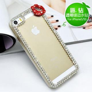 Rhinestone Lip Transparent Iphone 5 Case
