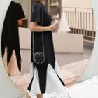 Godet-hem Two-tone Dress Black - One Size