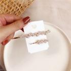 Set Of 2: Faux Pearl Hair Pin Set Of 2 - One Size