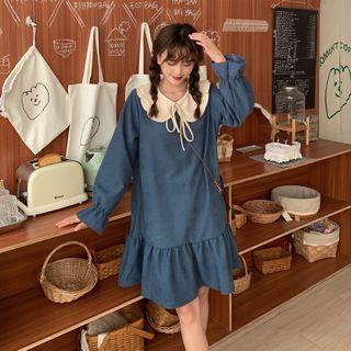 Puff-sleeve Ruffled Shirtdress