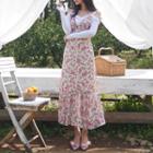 Sleeveless Tie-back Floral Print Maxi Dress