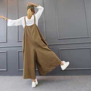 Buttoned Wide-leg Jumper Pants