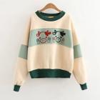 Cow Print Panel Pullover