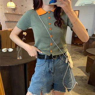 Short-sleeve Button Polo Shirt
