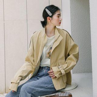Long-sleeve Plain Oversize Cargo Jacket