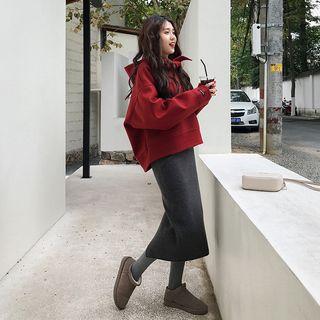 Set: Oversized Pullover + Midi Pencil Skirt