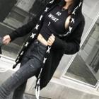 Lace Up Hooded Cardigan