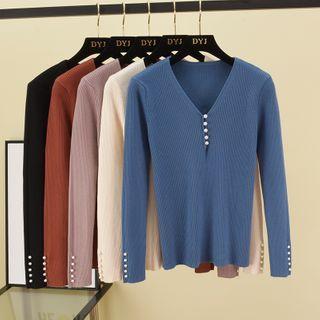 Half-button-up Knit Top