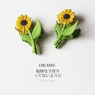 Sunflower Hair Clamp 01 - Yellow & Green - One Size