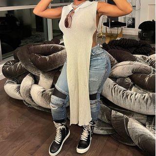 Sleeveless Hooded Slit Midi Dress