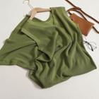 V-neck Sleeveless Knit Dress Green - One Size