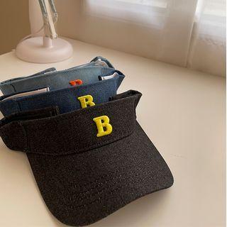 Letter Embroidered Denim Visor