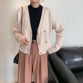 Double-breasted Knit Cardigan