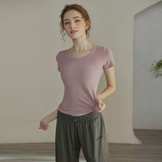 Short-sleeve Sports T-shirt / Lettering Sweatpants / Set