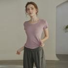 Short-sleeve Sports T-shirt / Lettering Sweatpants / Set