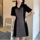 Two-tone A-line Polo Dress (various Designs)