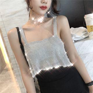 Rhinestone Cropped Camisole Top