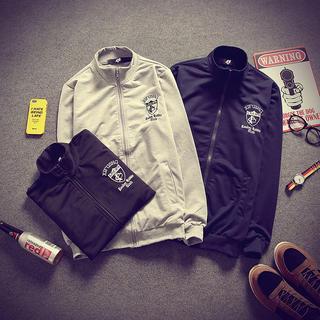 Sport Set: Stand-collar Jacket + Drawstring Sweatpants