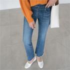 High Band-waist Boot-cut Jeans