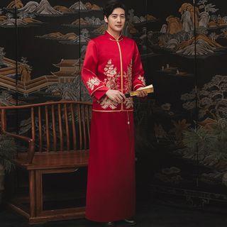 Embroidered Chinese Wedding Cheongsam Set