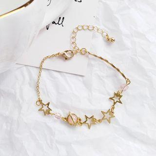 Faux Crystal Alloy Star & Planet Bracelet