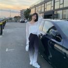 Gradient High-waist Wide-leg Pants / Knit Top