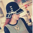 Lace-up Cloche Hat Black - One Size